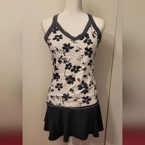 Jerdog Y2K Tennis Skort Skirt Two Piece Set Small S Floral Polka Dots